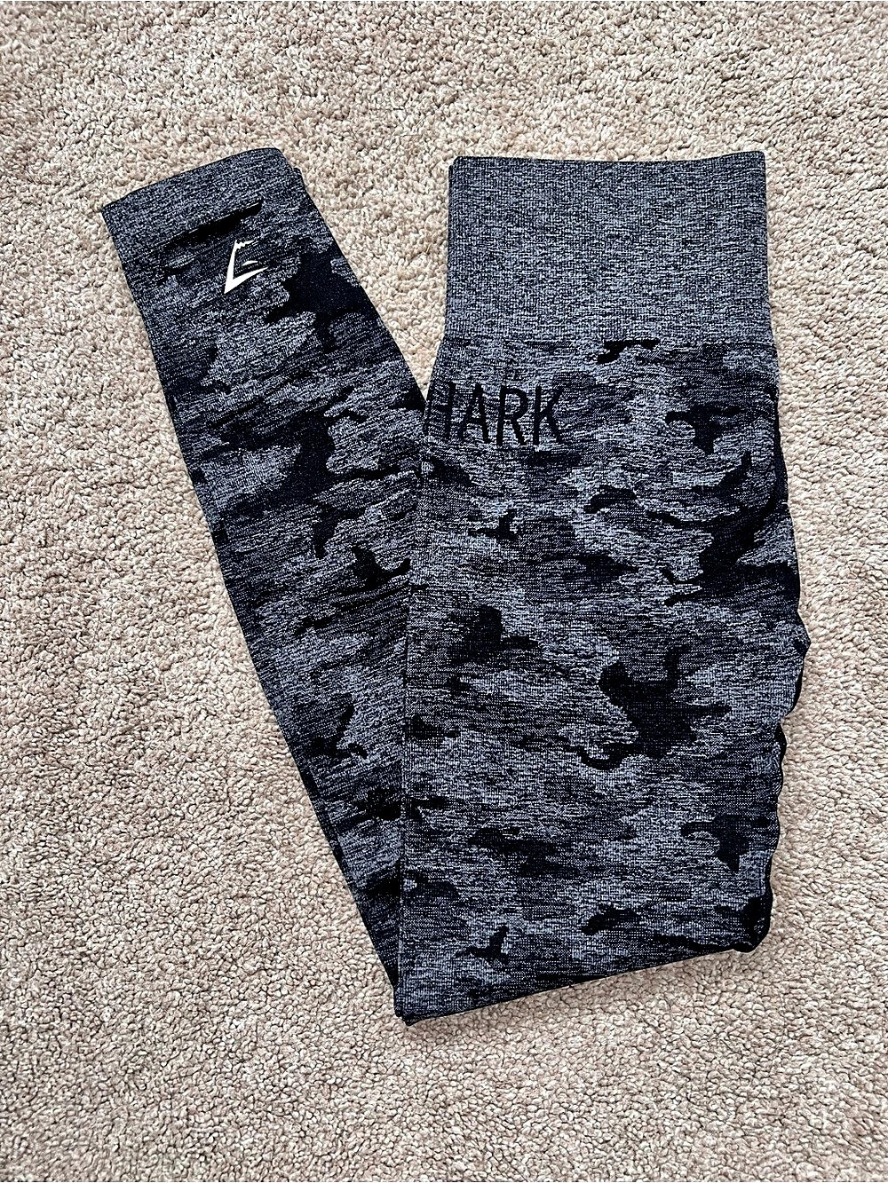 Gymshark Camo Leggings in Black & Gray